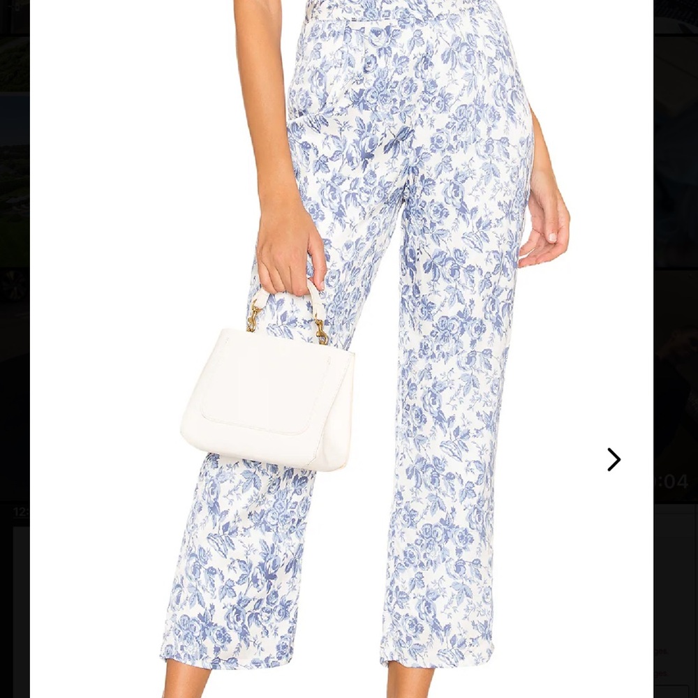 Lovers + Friends Blue and White Wide Leg Pants